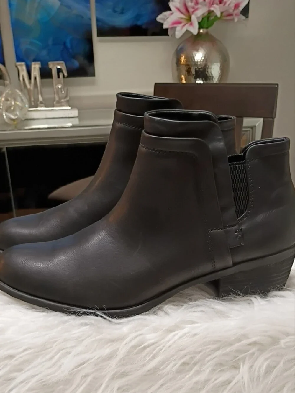 New boc Grovers Black Chelsea Slip On Ankle Booties Boots Size 11M